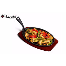 Atacado Placa de ferro fundido pré-seasoned sizzling